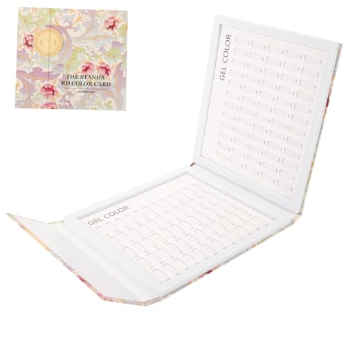 ELAYARD Nagelfarben Display Buch Farben Nagel Farbpalette Maniküre Farbmuster Platte für Nagelstudio und Nail Art Präsentation Weiß Professionelles Nagel Color Sample Chart von ELAYARD