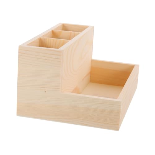 ELAYARD Nagelkunst Organizer Box aus Holz Großer Nagelwerkzeug Aufbewahrungsbehälter mit Geteilten Fächern für Maniküre Zubehör Wattepads Pinsel Praktische Schreibtischbox für Nagelstudio von ELAYARD