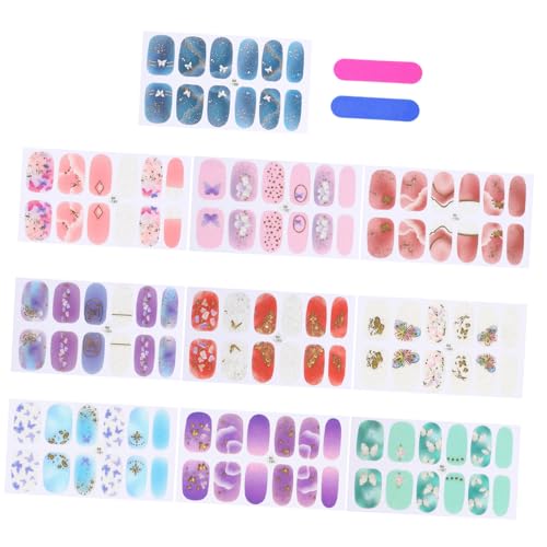 ELAYARD Nagelsticker mit Farbverlauf und Schmetterlingsdesign Selbstklebende Fingernagel dekoration Langlebige Nail Art Aufkleber für Partys Festivals DIY Maniküre mit Stickern von ELAYARD