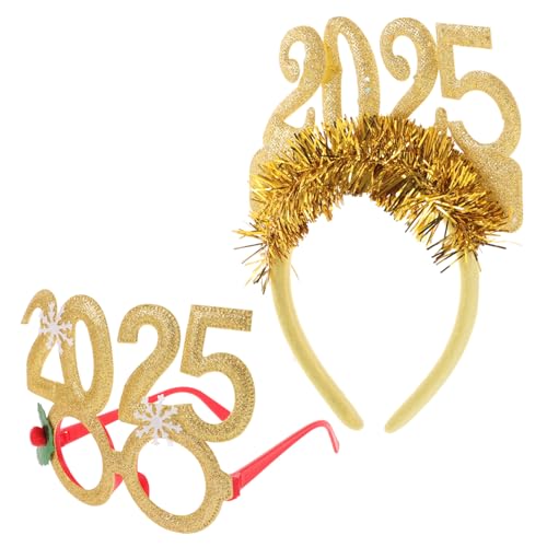 ELAYARD Neujahrs-stirnband Party-stirnbänder Für Erwachsene Neujahrs-kopfbedeckung Stirnbänder Mit Brillen-topper Wiederverwendbare Haarbänder Für Cosplay Und Festivals von ELAYARD
