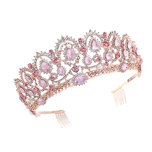 ELAYARD Pink Diamond Crown Tiara Bräute Und Abschlussball Geburtstagskönigin -krone Fee Braut- Tiaras Zubehör Haarschmuck Für Die Hochzeit Gefälschte Krone Kopfbedeckung Für Frauen Rosa ELAYARD Pink Diamond Crown Tiara Bräute Und Abschlussball Geburtstagskönigin -krone Fee Braut- Tiaras Zubehör Haarschmuck Für Die Hochzeit Gefälschte Krone Kopfbedeckung Für Frauen Rosa von ELAYARD