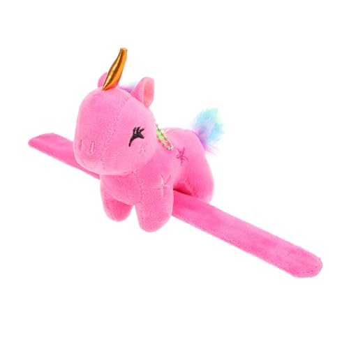 ELAYARD Plüsch Einhorn Schnapparmband Kuscheliges Slap Armband Partygeschenk Kindergeburtstag Weiches Stofftier Armband Niedliches Cartoon Tier Design Sicher Hautfreundlich von ELAYARD