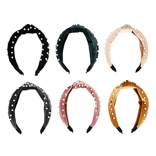 ELAYARD 6stücke Haarschmuck Mit Perlen Kunststoff-haarbänder Und Bequemer Knoten-stirnband Für Tägliche Outfits Und Aktivitäten von ELAYARD