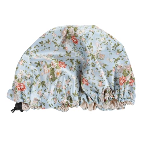 ELAYARD Praktische Schlafmütze mit Verstellbarem Druck Doppellagige Mütze für Junge Mädchen Schützt Haare Beim Schlafen Duschen und Hausarbeit Niedlicher Blumenmuster Design Einheitsgröße von ELAYARD