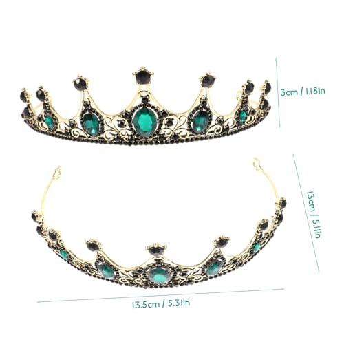ELAYARD Retro Barock Krone Haarschmuck mit Kristallbesatz Leichtes Braut Tiara Kopfstück für Hochzeit Party Brautjungfer und Festliche Anlässe Langlebig und Tragbar Grün von ELAYARD