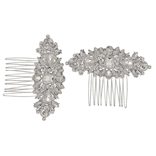 ELAYARD Retro Ethnischer Haarkamm mit Kristallsteinen Silberner Haarschmuck Eleganter Steckkamm für Hochzeit Fotoshooting und Freizeit Dekoratives Accessoire für Frauen und Mädchen von ELAYARD