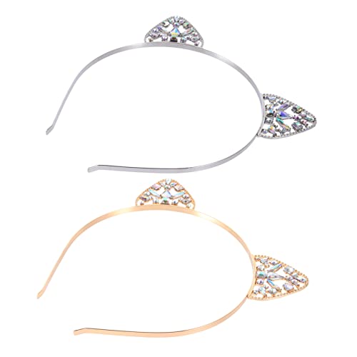 ELAYARD Rhinestones Katzenohren Stirnband Für Damen Glitzerndes Haarband Für Cosplay Party Maskerade Und Halloween Und Katzenohrkopfschmuck von ELAYARD
