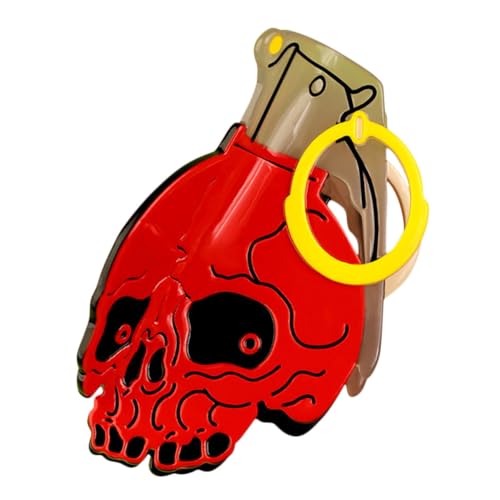 ELAYARD Roter Großer Haarkralle mit Totenkopf-Motiv Leichter Bequemer Haarschmuck aus Acetat Fester Sitz für Mädchen für Partys Cosplay und Modische Stylingakzente von ELAYARD