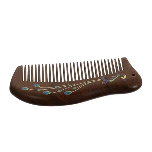 ELAYARD Sandelholz Massagekamm aus Holz Handgefertigt Antistatisch Breitzahnig Langlebig Fördert Kopfmassage und Entspannung für Damen und Herren mit Dickem Lockigem Haar Tragbar von ELAYARD