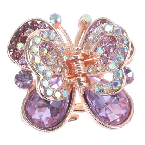 ELAYARD Schmetterling Haarklammer mit Glitzer Wassersteinen Mittelgroße Haarkralle für Dickes Haar Zuverlässiger Griff Stilvolles Haaraccessoire für Damen und Mädchen zum Styling und von ELAYARD
