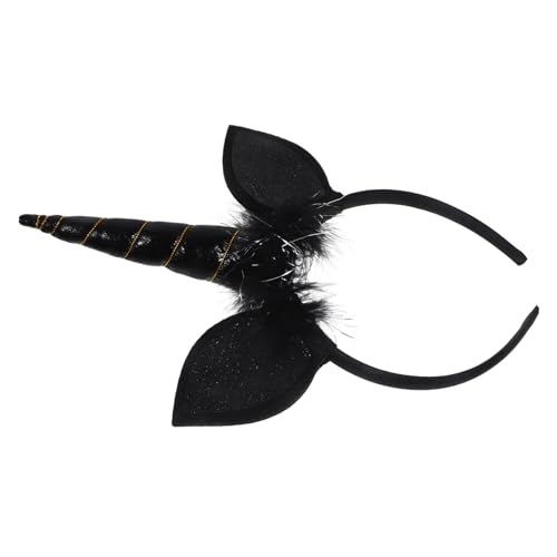 ELAYARD Schwarzer Einhorn Haarreif Cosplay Party Kopfschmuck Leicht und Rutschfest für Performance Accessoire Lustiger Haarschmuck für Mädchen von ELAYARD