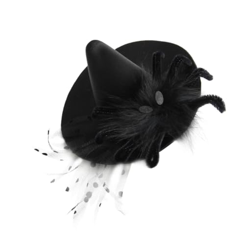ELAYARD Schwarzer Gothic Haarschmuck Hexenhut Haarnadel Halloween Party Kostüm Zubehör für Damen und Mädchen Leichtes Material Langlebig Festaccessoire von ELAYARD