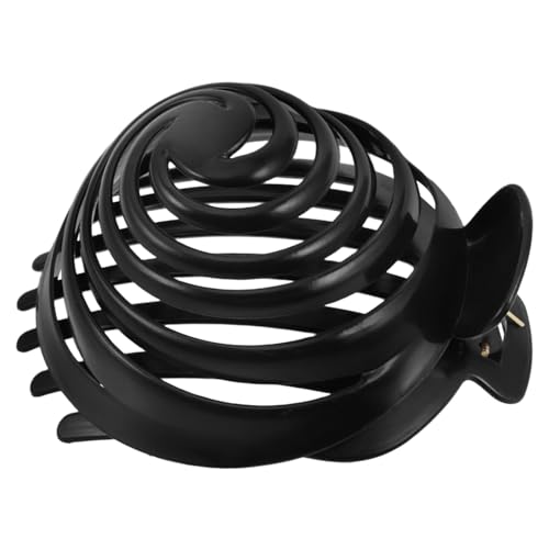 ELAYARD Schwarzer Rutschfester Haarklammer Dutt Halter aus Resin Großer Runder Haar Accessoire für Frauen und Mädchen Voluminöser Natürlicher Haarknoten Einfaches Styling Unterwegs von ELAYARD