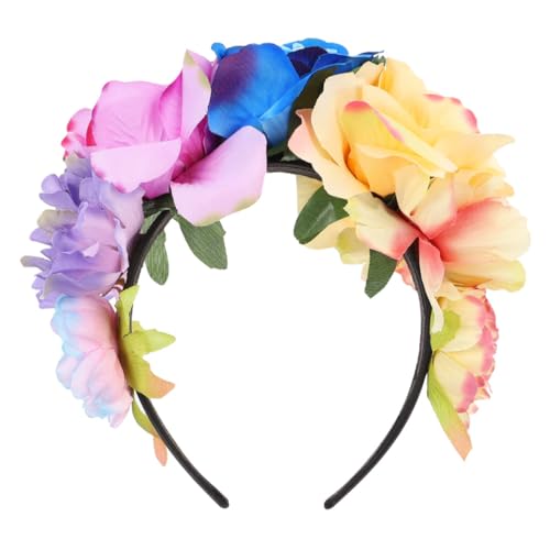ELAYARD Simulation Haarreif Halloween Party Haarschmuck Damen Blumendekor Farbmix Gelb Kunstblume Festlicher Kopfschmuck für Feier und Kostüm von ELAYARD