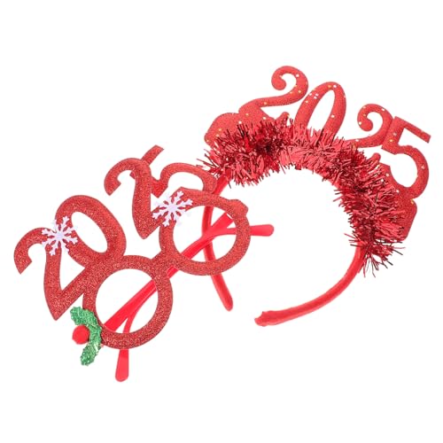 ELAYARD Stirnband Haarband Für Erwachsene Neujahrs-kopfbedeckung Party-stirnband Mit Brillen-topper Wiederverwendbar Für Cosplay Und Maskeraden von ELAYARD