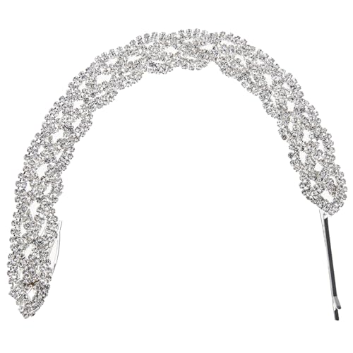 ELAYARD Strass Wasserfall Haarspange für Zöpfe Damen Glänzender funkelnder Haarclip Silberfarben Modischer Pferdeschwanz Schmuck Haarschmuck Accessoire für Besondere Anlässe von ELAYARD
