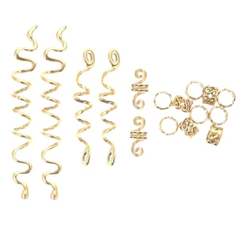 ELAYARD 16stücke Teiliges Dreadlock Ringe Aus Haarschmuck Für Zöpfe Verstellbare Haarringe Für Afro-haar Kreative Haar-accessoires Für Damen Und Herren von ELAYARD