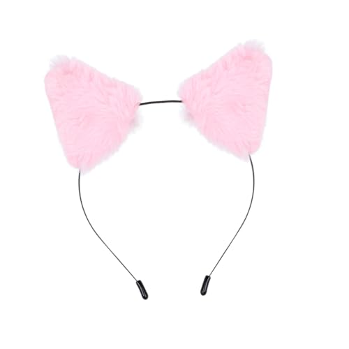 ELAYARD Tier Ohren Haarreif Rosa Elastisch Stirnband Kopfschmuck Metall Haarreif Ohrhaarband Ohrkopfbedeckung Haarband Stirnband von ELAYARD