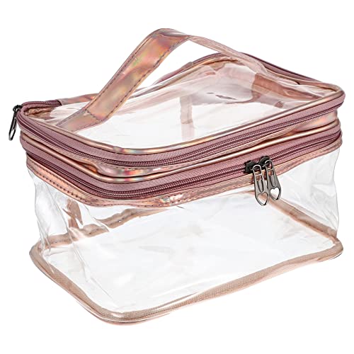 ELAYARD Transparente Doppellagige Kosmetiktasche Makeup Aufbewahrungstasche für Frauen Tragbar Multifunktional für Reise und Zuhause mit Stabilem Reißverschluss und Großem von ELAYARD