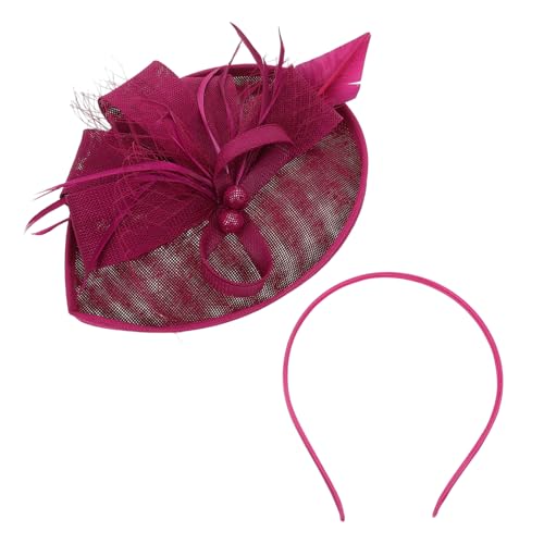 ELAYARD Veil Headband mit Federblumen Leichter Haarschmuck für Damen Party Accessoire Langlebiges Stirnband Haarband für Festliche Anlässe und Hochzeiten von ELAYARD