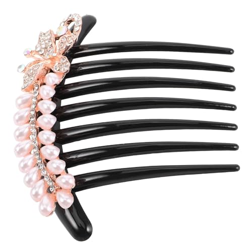 ELAYARD Vintage Haarkamm mit Perlen und Strass für Damen Chinesischer Stil Haarklammer Dutt Vielseitiger Steckkamm Haarschmuck zum Hochstecken Langlebige Haarklammer für Stilvolle von ELAYARD