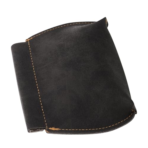 ELAYARD Vintage Herren Münzfach Geldbörse aus Robustem PU Leder Automatischer Verschluss Kompakte Geldbeutel mit Kartenhalter Schwarzer Organizer für Alltag und Reisen von ELAYARD