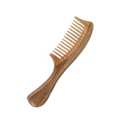 ELAYARD Vintage Sandelholz Kamm für Damen Breiter Zahnkamm zur Entwirrung Massagekamm aus Holz für Entspanntes Haarstyling Leicht und Tragbar von ELAYARD