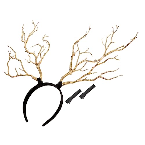 ELAYARD Waldrebe Haarreif Mit Geweih-design Flexible Und Charmante Kopfdekoration Für Mädchen Und Damen Für Weihnachtsfeiern Karneval Und Kostümpartys Leicht Und Langlebig Aus Sicherem Mat von ELAYARD