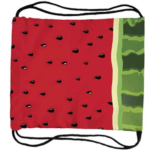ELAYARD Wassermelonen Kordelzug Rucksack Für Sport Und Freizeit Leichter Robuster Drawstring Backpack Aus Oxford Buntem Design Für Wandern Yoga Und Schule Multifunktionale Tragetasche Für von ELAYARD