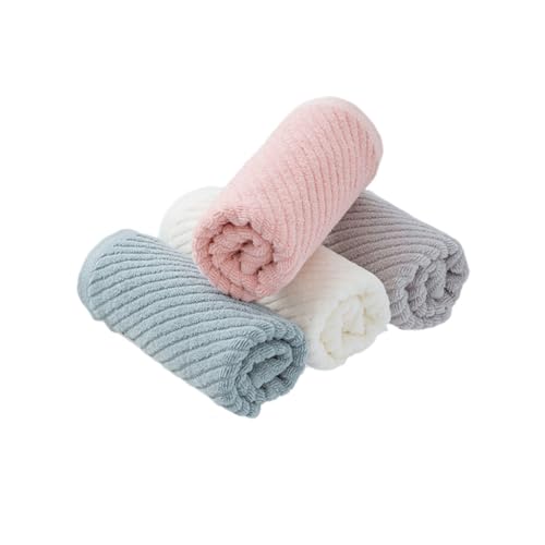 ELAYARD 4stücke Hautfreundliche Baumwolle Waschhandtücher Weiche Wasserabsorbierende Gesichts-handtücher Für Sanfte Reinigung Und Make-up-entfernung von ELAYARD