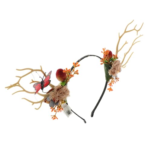 ELAYARD Weihnachtliches Rentiergeweih Haarreif Damen Leichtes Antler Hair Accessory Festliches Xmas Party Kopfschmuck für Mädchen und Erwachsene Zufällige Farbe von ELAYARD