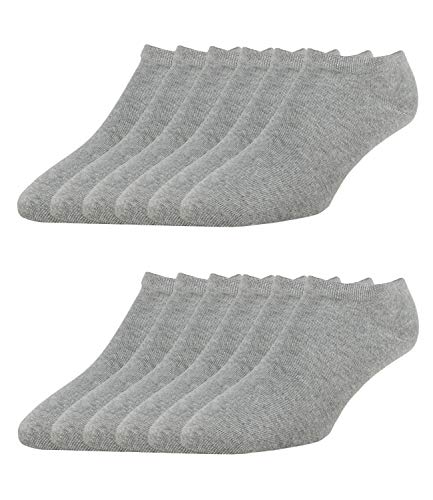 ELBEO Herren Sneaker-Socken Freizeitsocken 906609 12 Paar, Farbe:Grau, Menge:12 Paar (4x 3er Pack), Größe:39-42, Artikel:-9588 grau melange von ELBEO