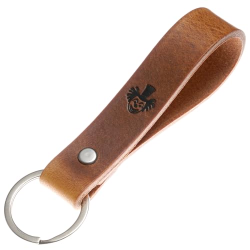 ELBERCRAFT® Schlüsselanhänger Leder Clown der Schlüssel Organizer für deine Schlüsseltasche keychain made in Germany braun Gravur schwarz von ELBERCRAFT