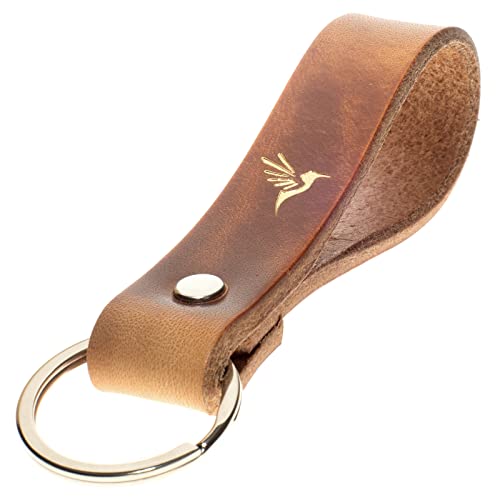 ELBERCRAFT® Schlüsselanhänger Leder KOLIBRI der Schlüssel Organizer für deine Schlüsseltasche keychain made in Germany braun Gravur gold von ELBERCRAFT