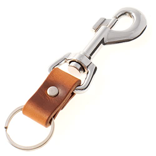 ELBERCRAFT® Schlüsselanhänger Leder mit Karabiner pur ohne Logo das kleine Geschenk zum Geburtstag Handmade in Germany Schlüsselband von ELBERCRAFT