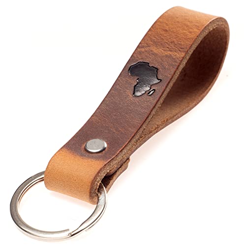 ELBERCRAFT® Schlüsselanhänger Leder AFRIKA der Schlüssel Organizer für deine Schlüsseltasche keychain made in Germany braun Gravur schwarz von ELBERCRAFT