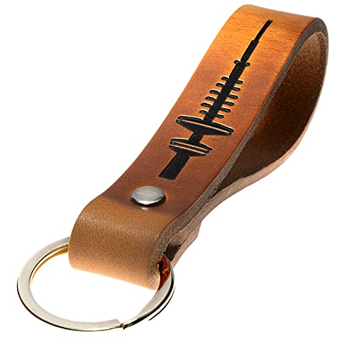 Schlüsselanhänger Leder Fernsehturm Hamburg in schwarz geprägt das kleine Geschenk zum Geburtstag für deinen Lieblingsmenschen Frauen oder Männer Souvenir von ELBERCRAFT