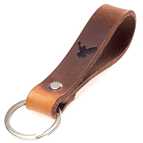 ELBERCRAFT® Schlüsselanhänger Leder FRIEDENSTAUBE der Schlüssel Organizer für deine Schlüsseltasche keychain made in Germany braun Gravur schwarz von ELBERCRAFT
