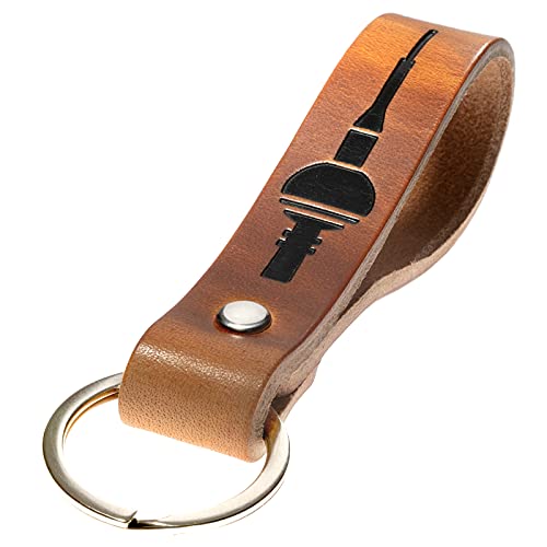 Schlüsselanhänger Leder Fernsehturm Berlin in schwarz geprägt das kleine Geschenk zum Geburtstag für deinen Lieblingsmenschen Frauen oder Männer Souvenir von ELBERCRAFT