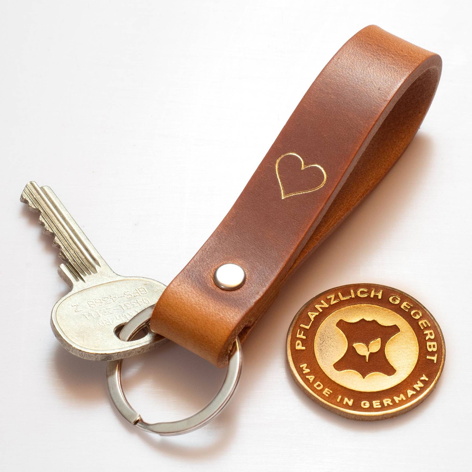 Schlüsselanhänger Leder Herz | Handgemacht in Deutschland Geschenk Für Frauen & Männer - Valentinstag, Jahrestag, Muttertag Elbercraft® von ELBERCRAFT
