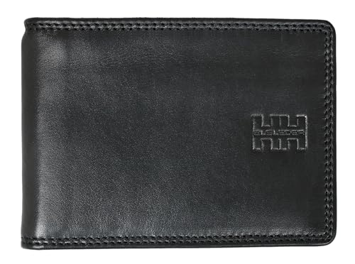 ELBLEDER Dollarclip Geldbörse Herren Leder Schwarz RFID-Schutz mit Münzfach, Echtleder Slim Wallet Portemonnaie mit Geldklammer, Hochwertiger Geldbeutel für 10 Karten von ELBLEDER