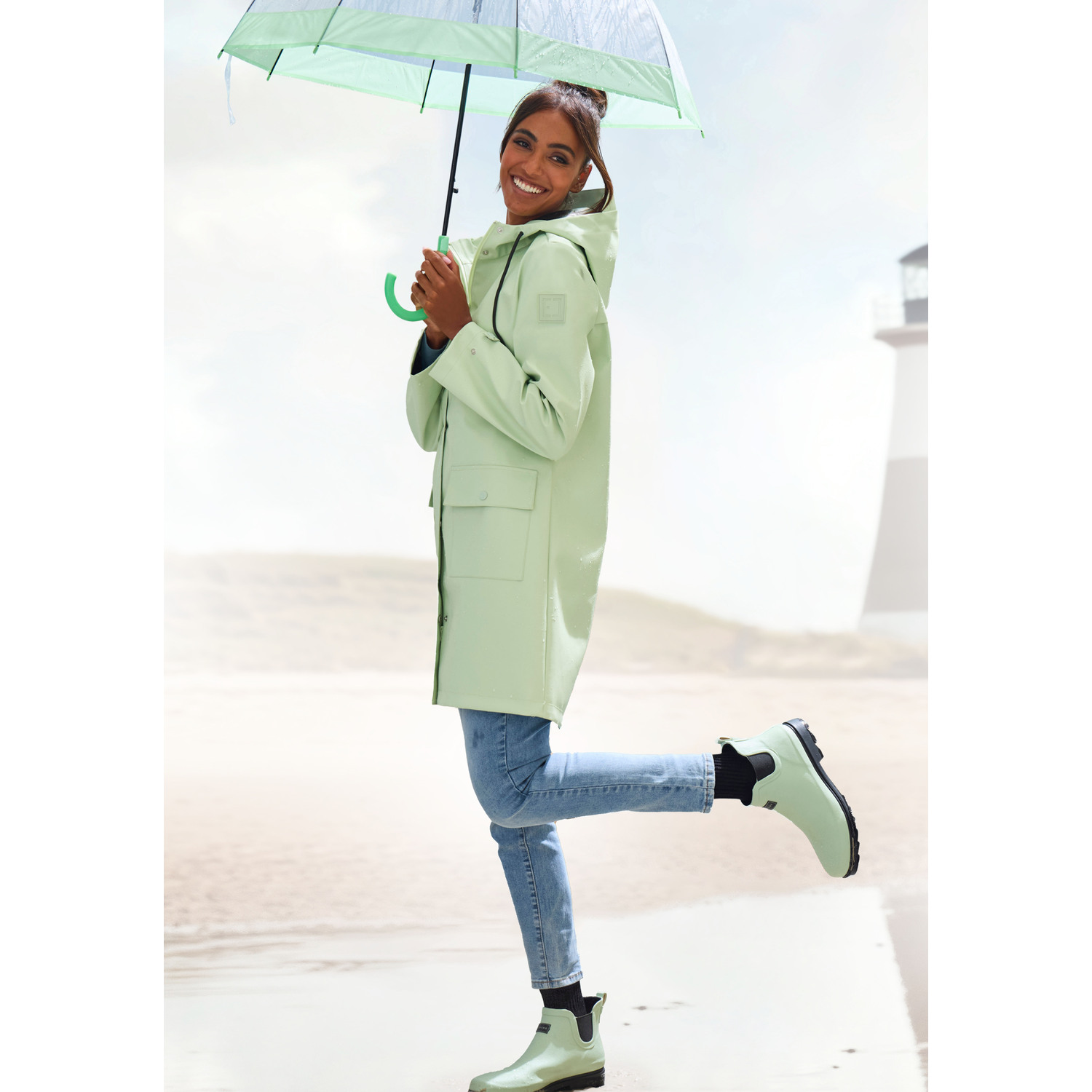 ELBSAND Regenjacke Damen hellgrün Gr.44 von ELBSAND