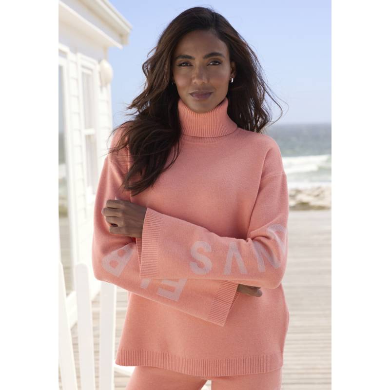 ELBSAND Rollkragenpullover Damen aprikose Gr.40/42 von ELBSAND