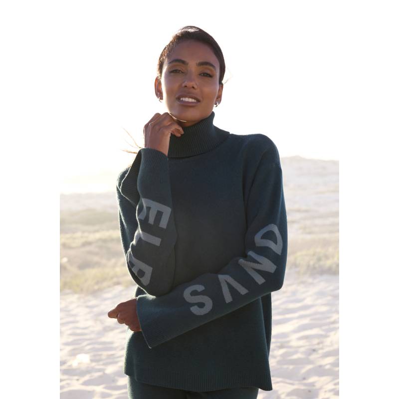 ELBSAND Rollkragenpullover Damen petrol Gr.36/38 von ELBSAND