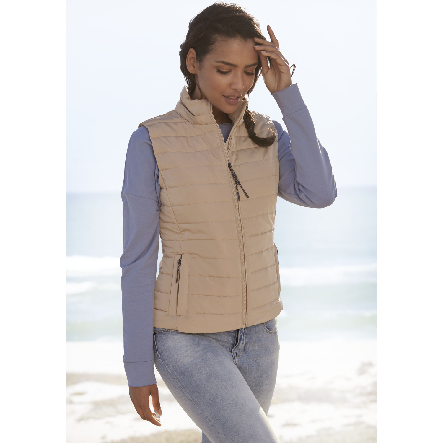 ELBSAND Steppweste Damen beige Gr.S (36) von ELBSAND