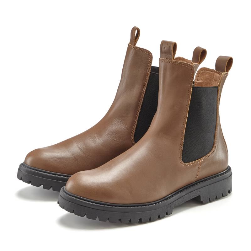 ELBSAND Stiefelette Damen camel/schwarz Gr.37 von ELBSAND