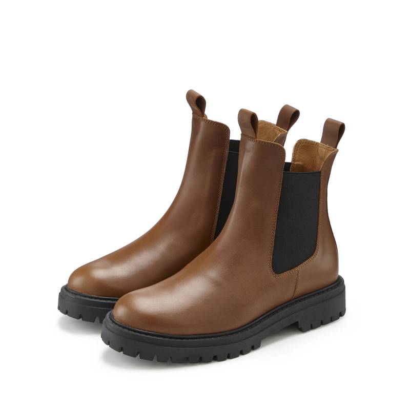 ELBSAND Stiefelette Damen camel/schwarz Gr.38 von ELBSAND