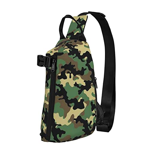 ELBULL Camo Print Sling Bag, Crossbody Sling Rucksack Schultertasche Brusttasche Reise Wandern Outdoor Daypack, Schwarz, Einheitsgröße, Schwarz, Einheitsgröße, Schwarz , Einheitsgröße, Europäischer und amerikanischer Stil von ELBULL