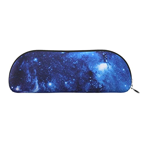 ELBULL Galaxy-Federmäppchen, Ledertasche, Stiftehalter, Schreibwaren-Box mit Reißverschluss, Aufbewahrungstasche für Studenten und Büro, Blau, silber, Einheitsgröße, Europäischer und amerikanischer Stil von ELBULL