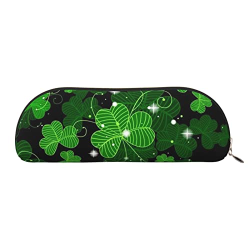 ELBULL St. Patricks Day Federmäppchen, Ledertasche, Stiftehalter, Schreibwaren-Box mit Reißverschluss, Aufbewahrungstasche für Studenten und Büro, gold, Einheitsgröße, Europäischer und amerikanischer Stil von ELBULL